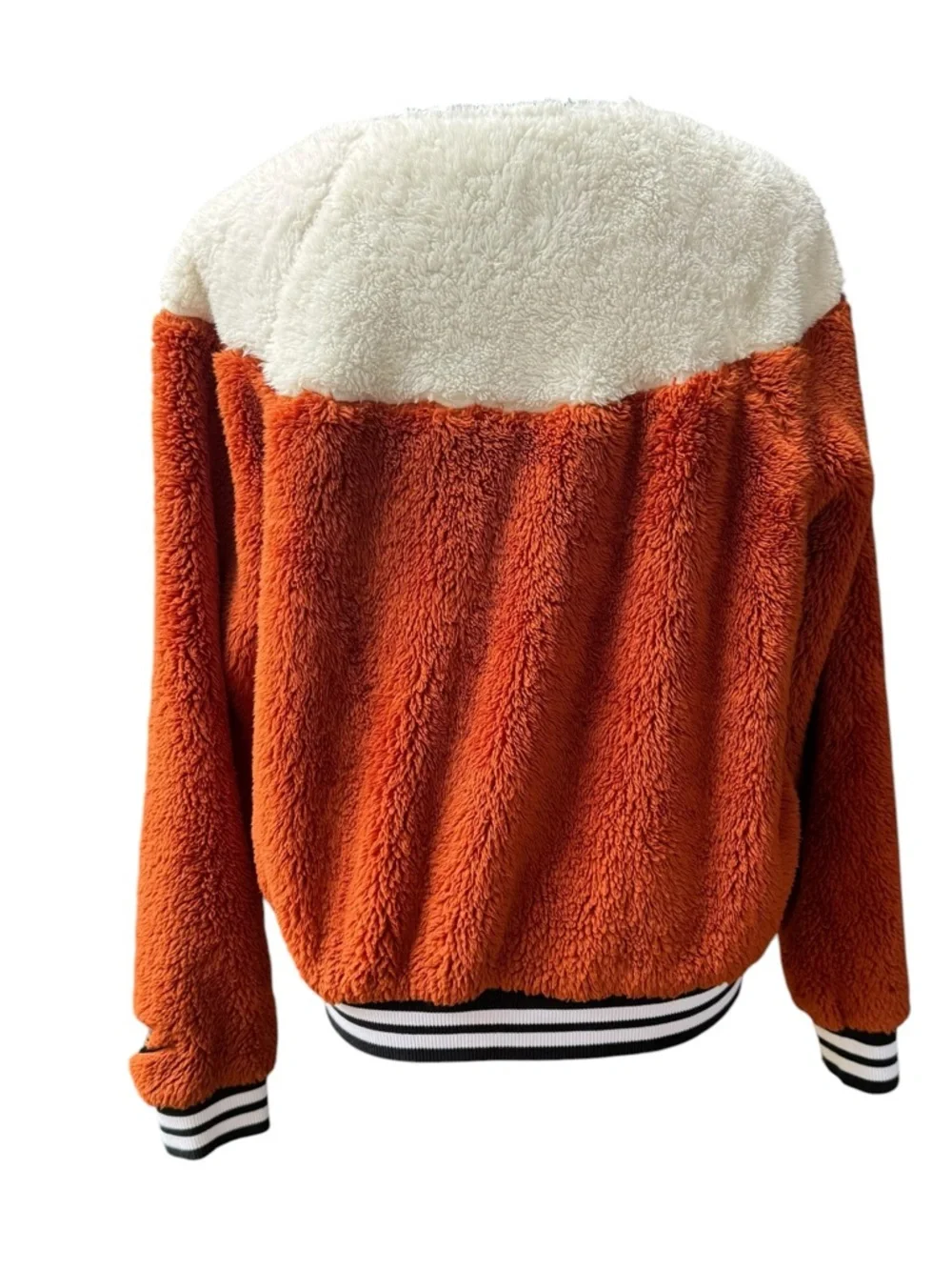 Nike Women's Orange & White Sherpa Bomber Jacket Size Large